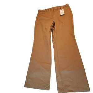 NWT Lands' End Twill Chino Khaki Pants Womens Fit 3 Size 12 Tan Straight Leg New